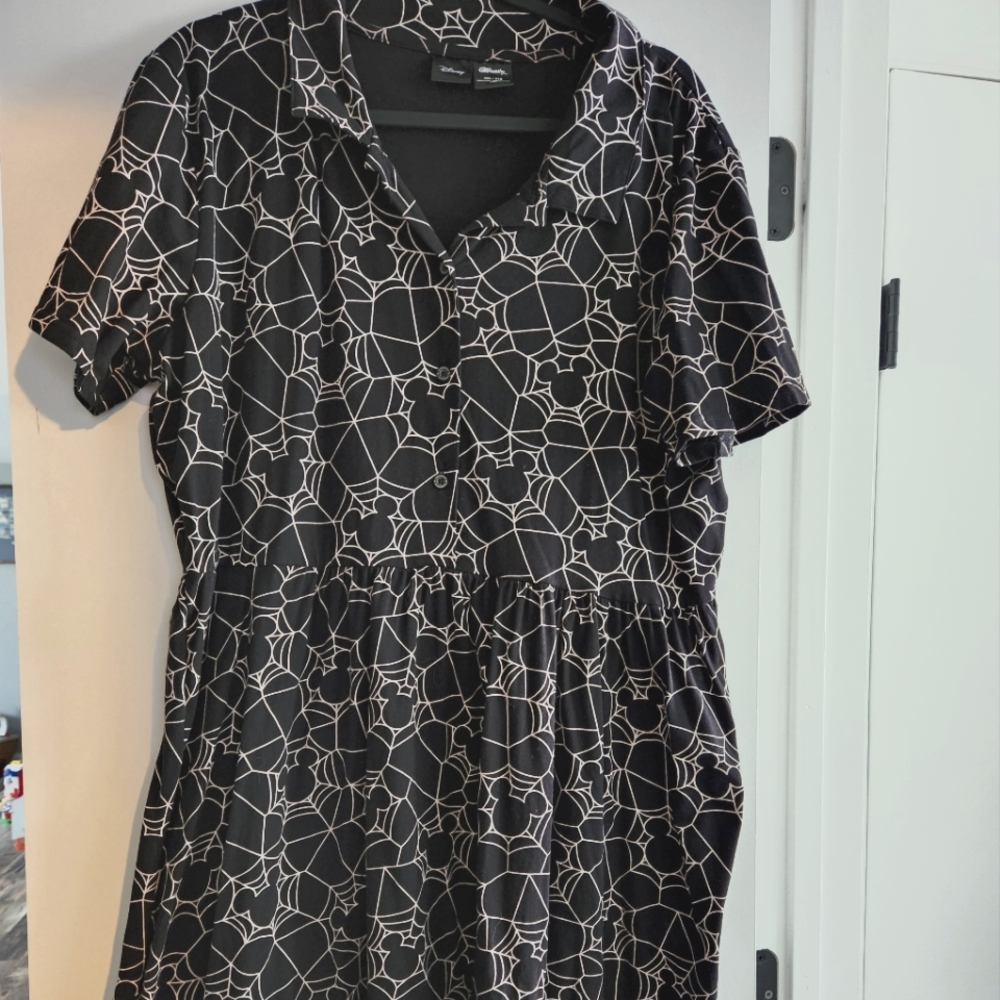 Disney Cakeworthy Spiderweb Mickey fit and flare dress